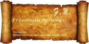 Frivalszky Melinda névjegykártya