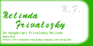 melinda frivalszky business card